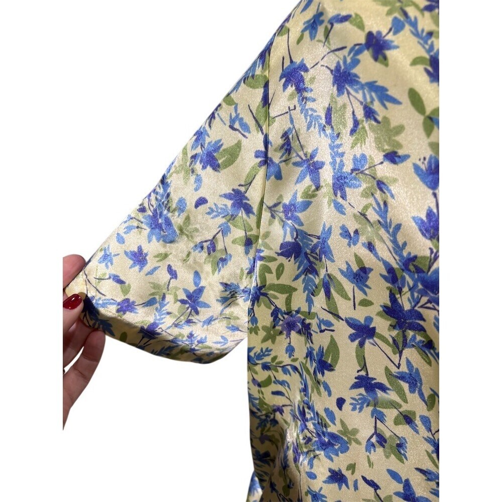 Cacique Sleepshirt Nightgown Womens Plus 14/16 Green Blue Floral Button - Picture 4 of 7